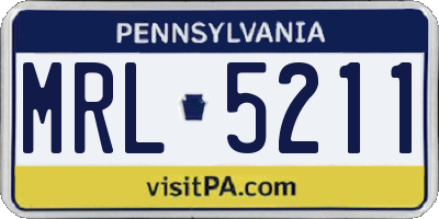 PA license plate MRL5211