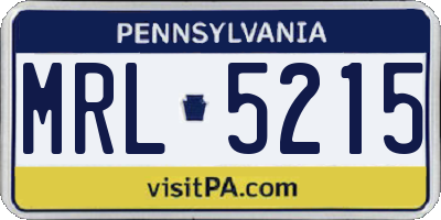 PA license plate MRL5215