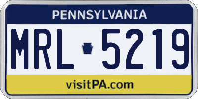 PA license plate MRL5219
