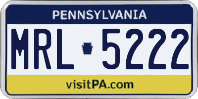PA license plate MRL5222