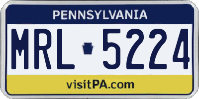 PA license plate MRL5224