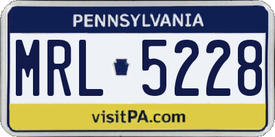 PA license plate MRL5228