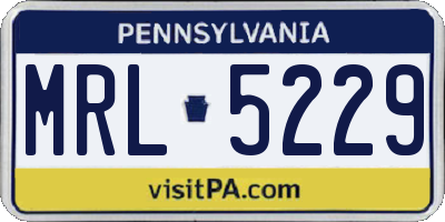 PA license plate MRL5229