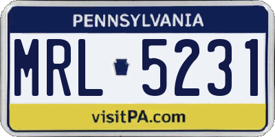 PA license plate MRL5231