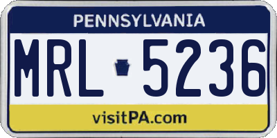 PA license plate MRL5236