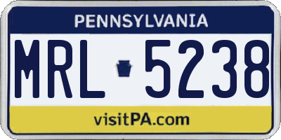 PA license plate MRL5238