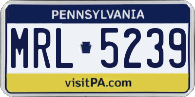 PA license plate MRL5239