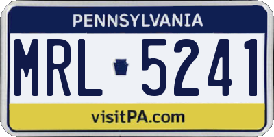 PA license plate MRL5241