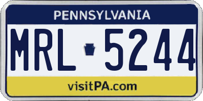 PA license plate MRL5244