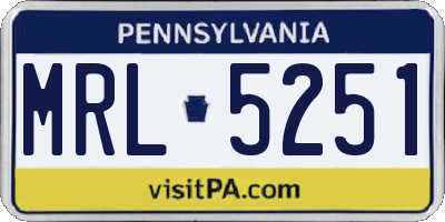 PA license plate MRL5251