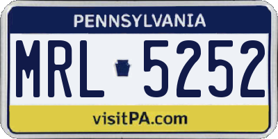 PA license plate MRL5252