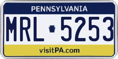 PA license plate MRL5253