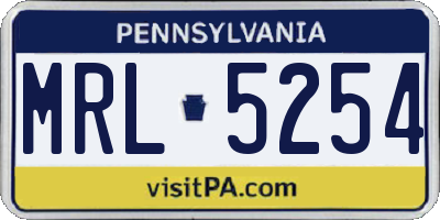 PA license plate MRL5254