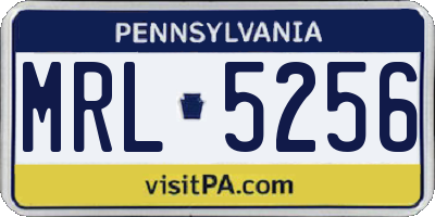 PA license plate MRL5256