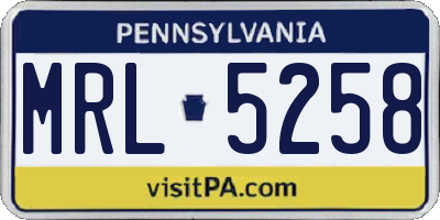 PA license plate MRL5258