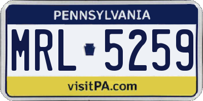 PA license plate MRL5259