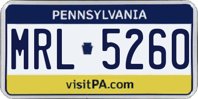 PA license plate MRL5260