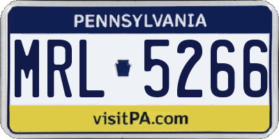 PA license plate MRL5266
