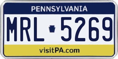 PA license plate MRL5269