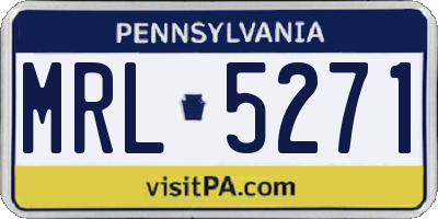 PA license plate MRL5271