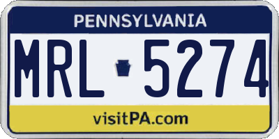 PA license plate MRL5274