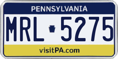 PA license plate MRL5275