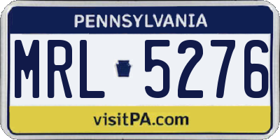 PA license plate MRL5276