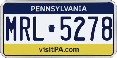 PA license plate MRL5278