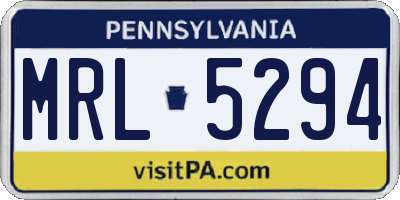 PA license plate MRL5294
