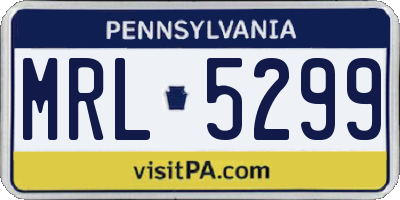 PA license plate MRL5299