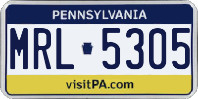 PA license plate MRL5305