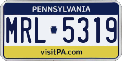 PA license plate MRL5319