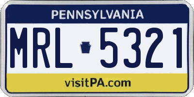 PA license plate MRL5321