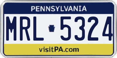PA license plate MRL5324