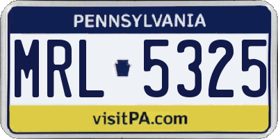 PA license plate MRL5325