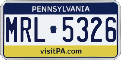 PA license plate MRL5326