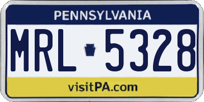 PA license plate MRL5328