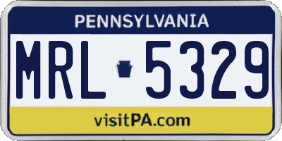 PA license plate MRL5329