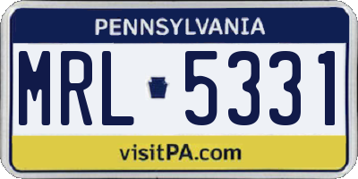 PA license plate MRL5331