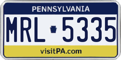 PA license plate MRL5335