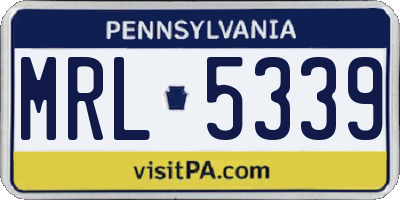 PA license plate MRL5339