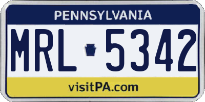 PA license plate MRL5342