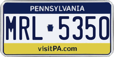 PA license plate MRL5350