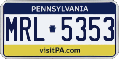 PA license plate MRL5353