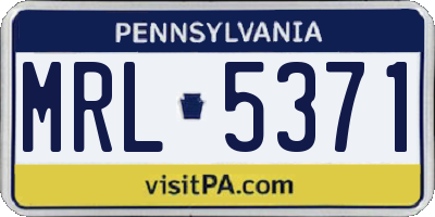PA license plate MRL5371