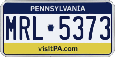 PA license plate MRL5373