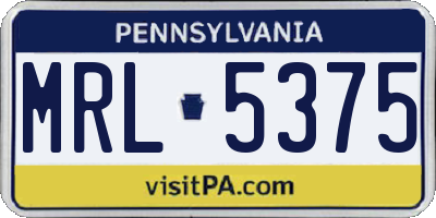 PA license plate MRL5375