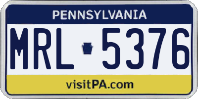 PA license plate MRL5376