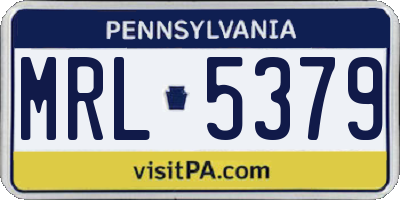 PA license plate MRL5379
