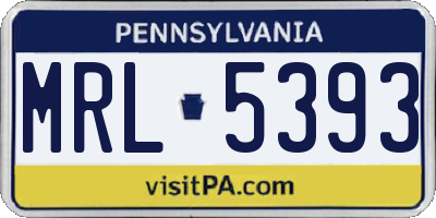 PA license plate MRL5393